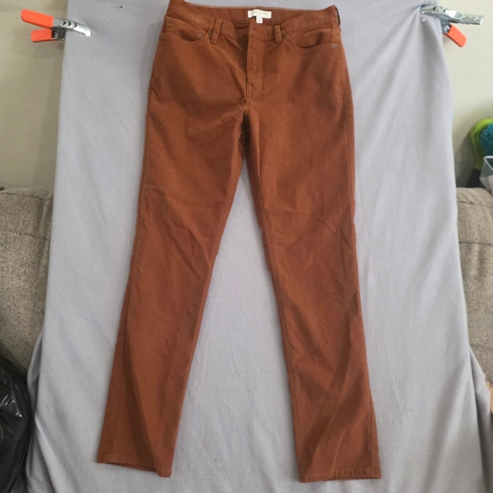 Banana Republic Traveler Pants Men 32x32 Slim Fit Rust Brown Italian Twill Chino
